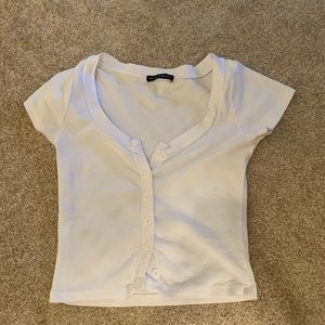 brandy button up crop top